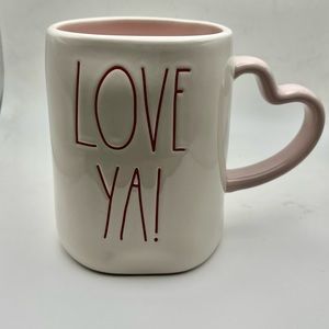 Rae Dunn Valentine Mug With Heart Shaped Handle LOVE YA